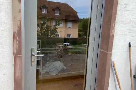 Porte d'entrée sur mesure mixte bois/alu en Alsace à Orschwihr