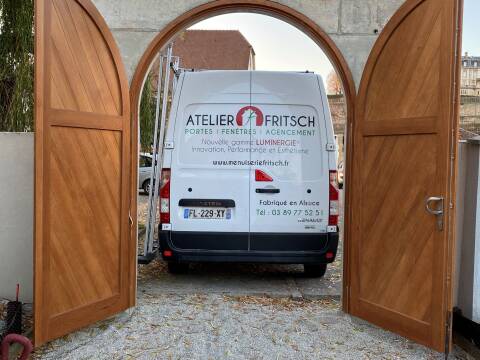 Porte cochère sur mesure copie d'ancien en chêne à Rouffach