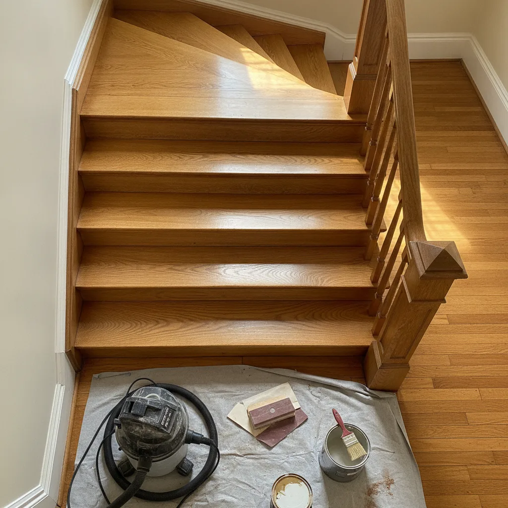 rénovation escalier bois ancien