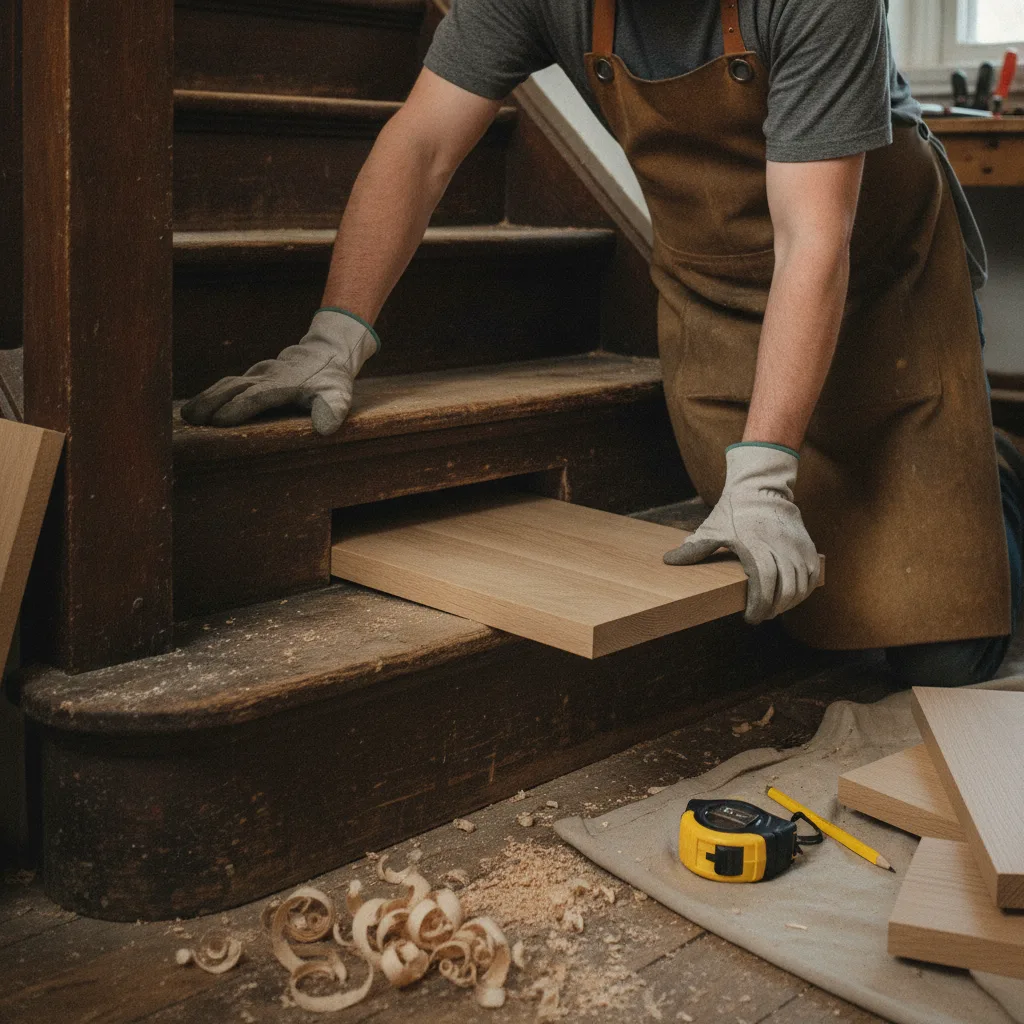 rénovation escalier bois ancien